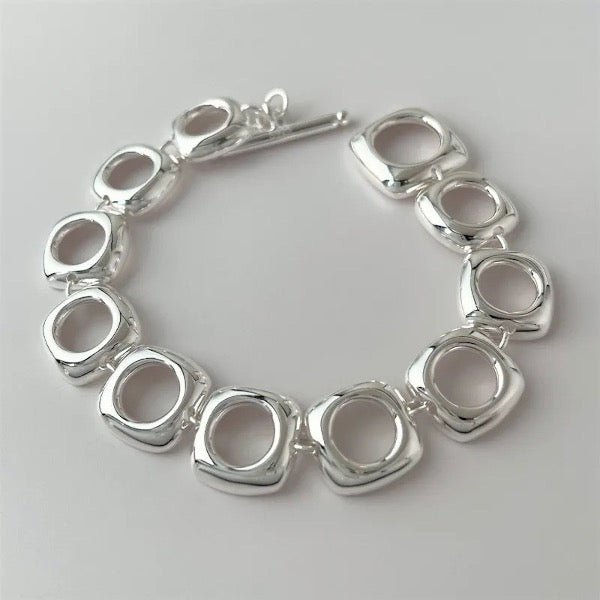 Gedurfde vierkante frame-schakels armband-OT-gesp
