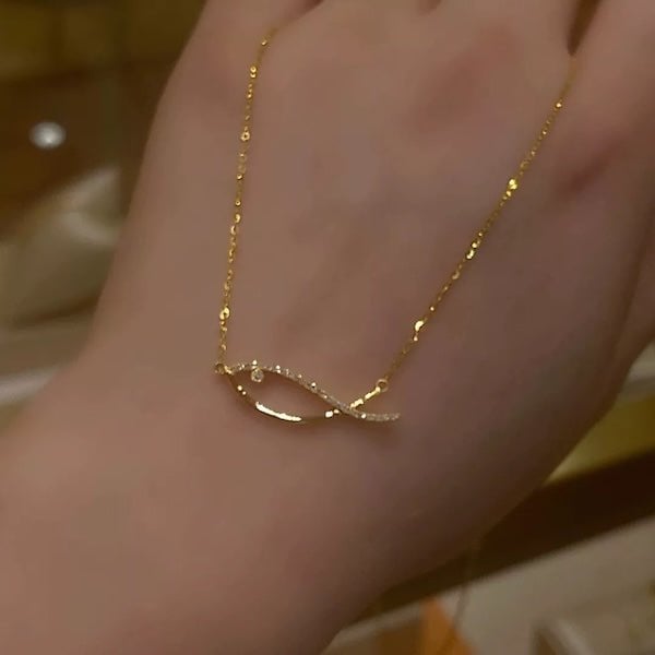 Oogverblindende vis goud vermeil ketting
