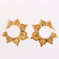 Filigraan -stijl Lotus Flower Hoop -oorbellen
