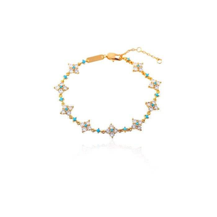 Turquoise klaver Sparkle armband