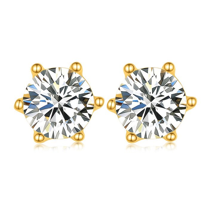 Klassieke Solitaire Moissanite oorbellen-6 klauw & 8 klauw