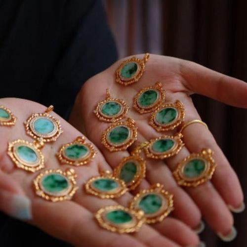 Koninklijke Jade medaillon ketting