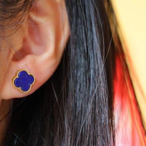 Lucky Clover Lapis Lazuli oorstekers