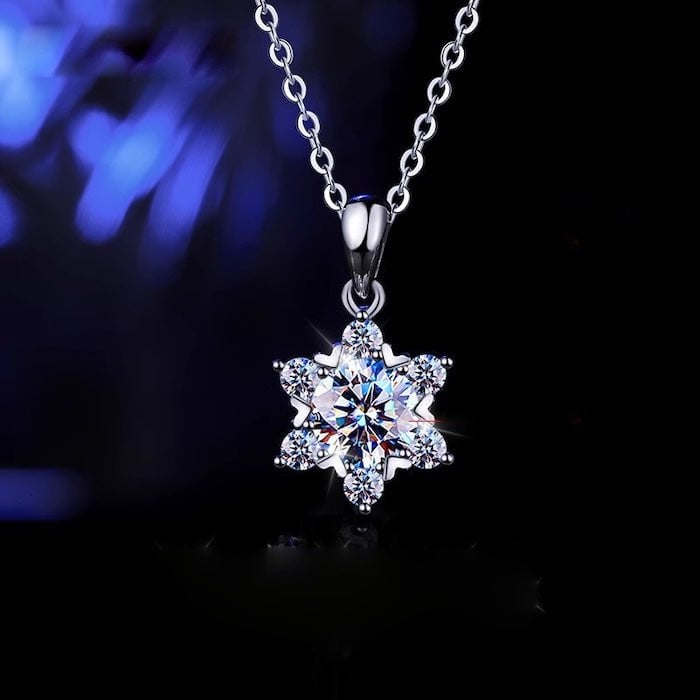 Luxe 1CT Moissanite Sneeuwvlok ketting