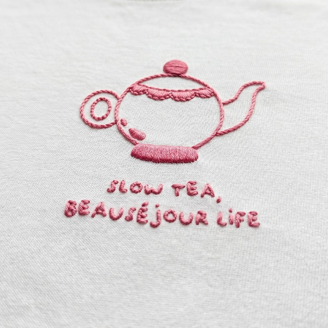 T-shirt Slow Tea Dames