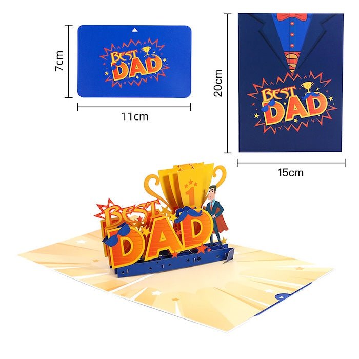Kampioen papa 3D vaderdagkaart