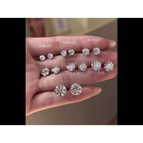 Klassieke Solitaire Moissanite oorbellen-6 klauw & 8 klauw