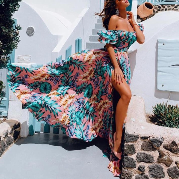 Sienna Strapless Print Dress
