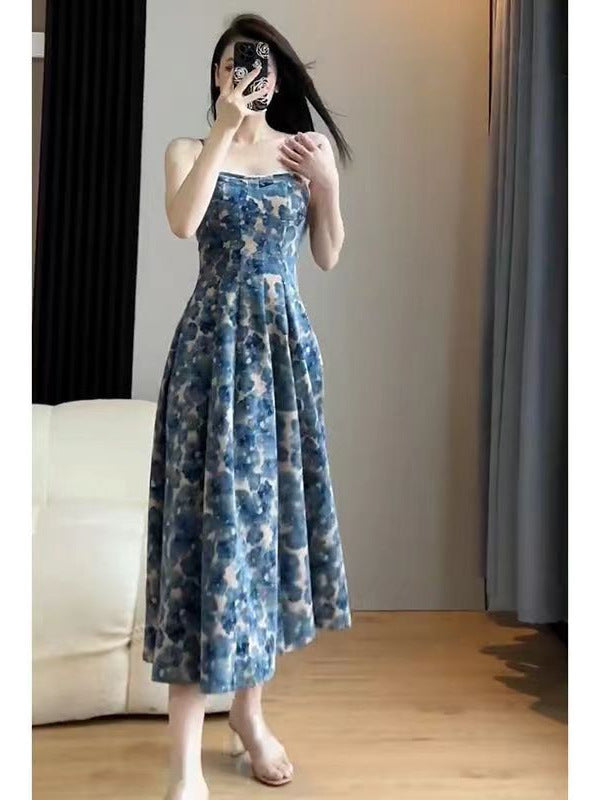Amelia Floral Strap Midi Dress