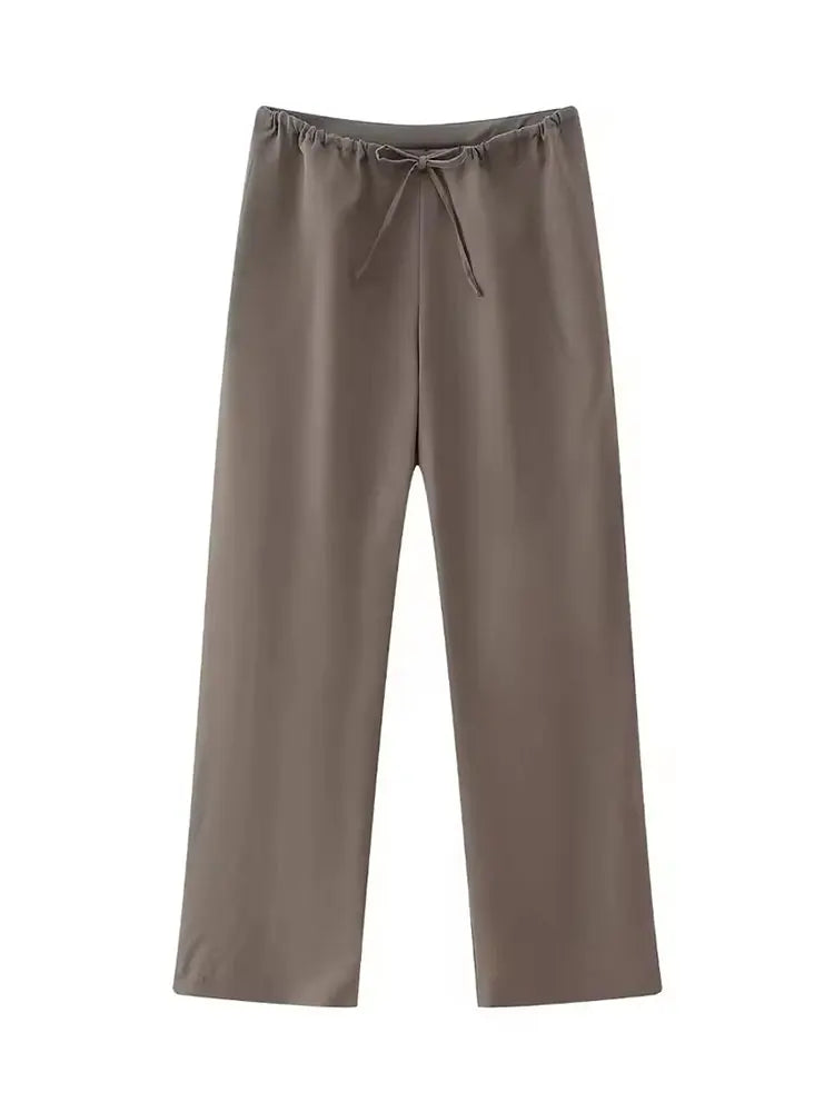 HH Womens Luxury Satin Two Piece Set Halter Neck Asymmetrical Top And Wide Leg Pants Elegant Party Club Outfit For Spring Summer