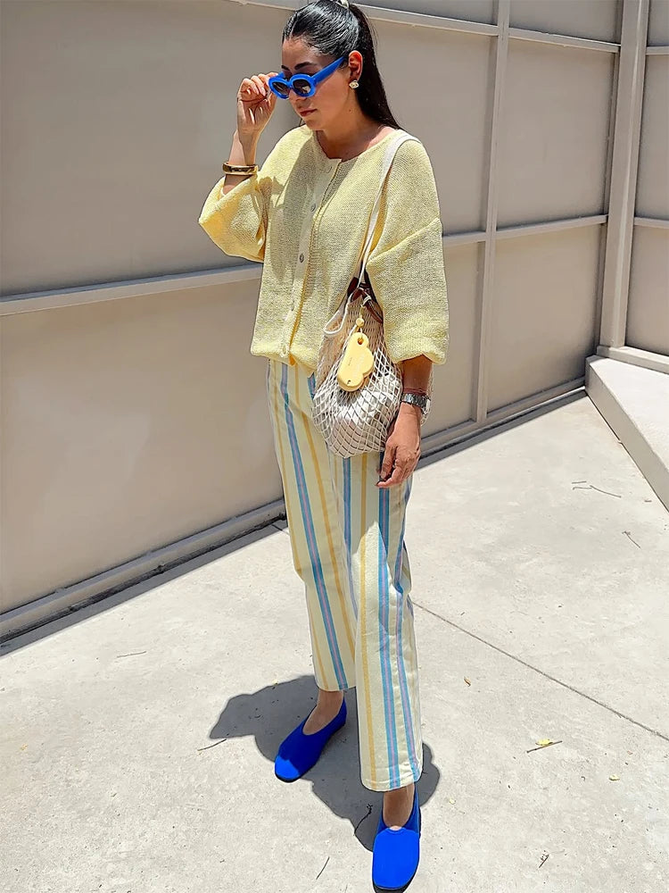 Amara Stripe Wide-Leg Pants