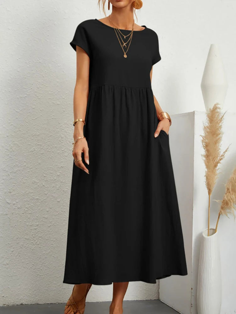 Luna Linen Maxi Dress