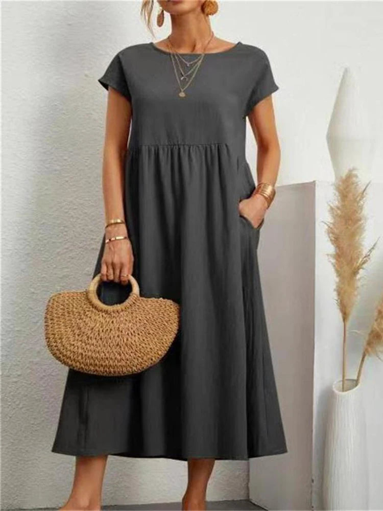 Luna Linen Maxi Dress