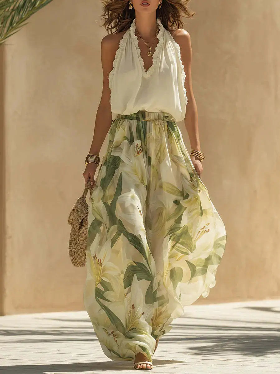 Luna Botanical Maxi Dress
