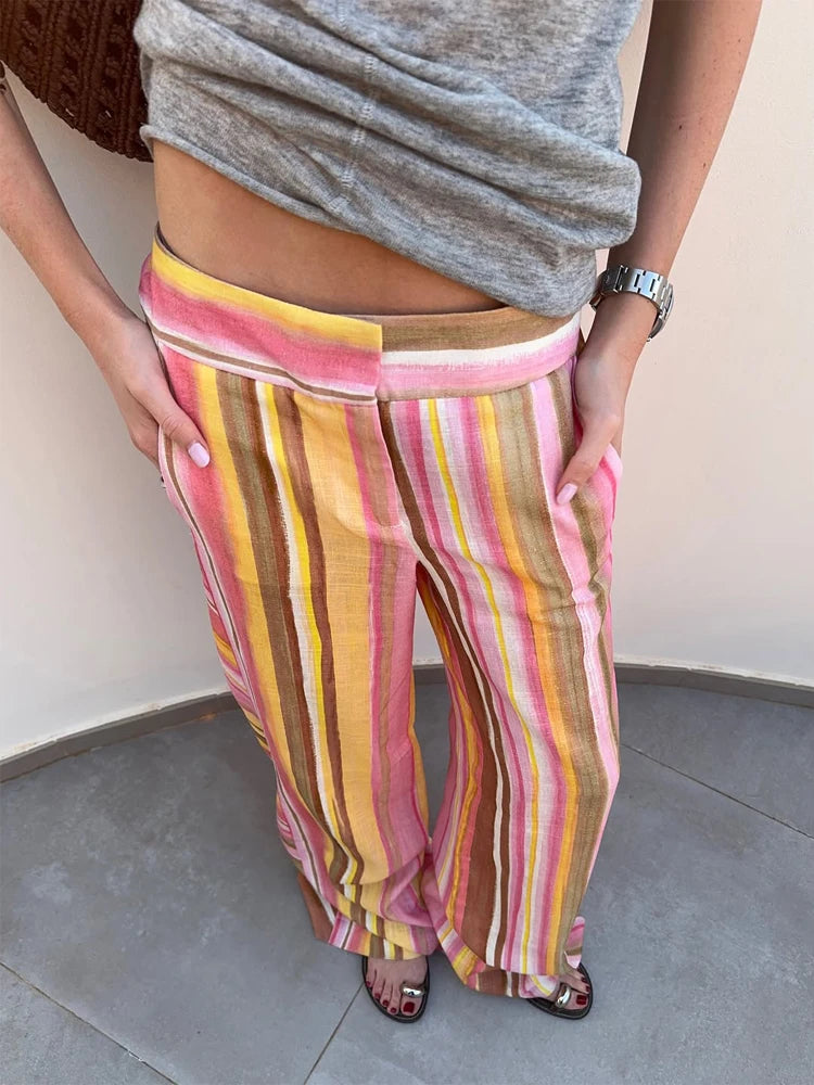 Amara Stripe Wide-Leg Pants