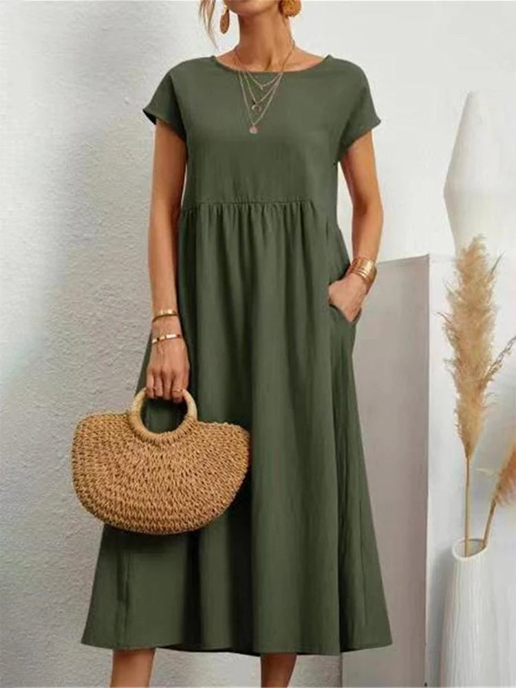 Luna Linen Maxi Dress