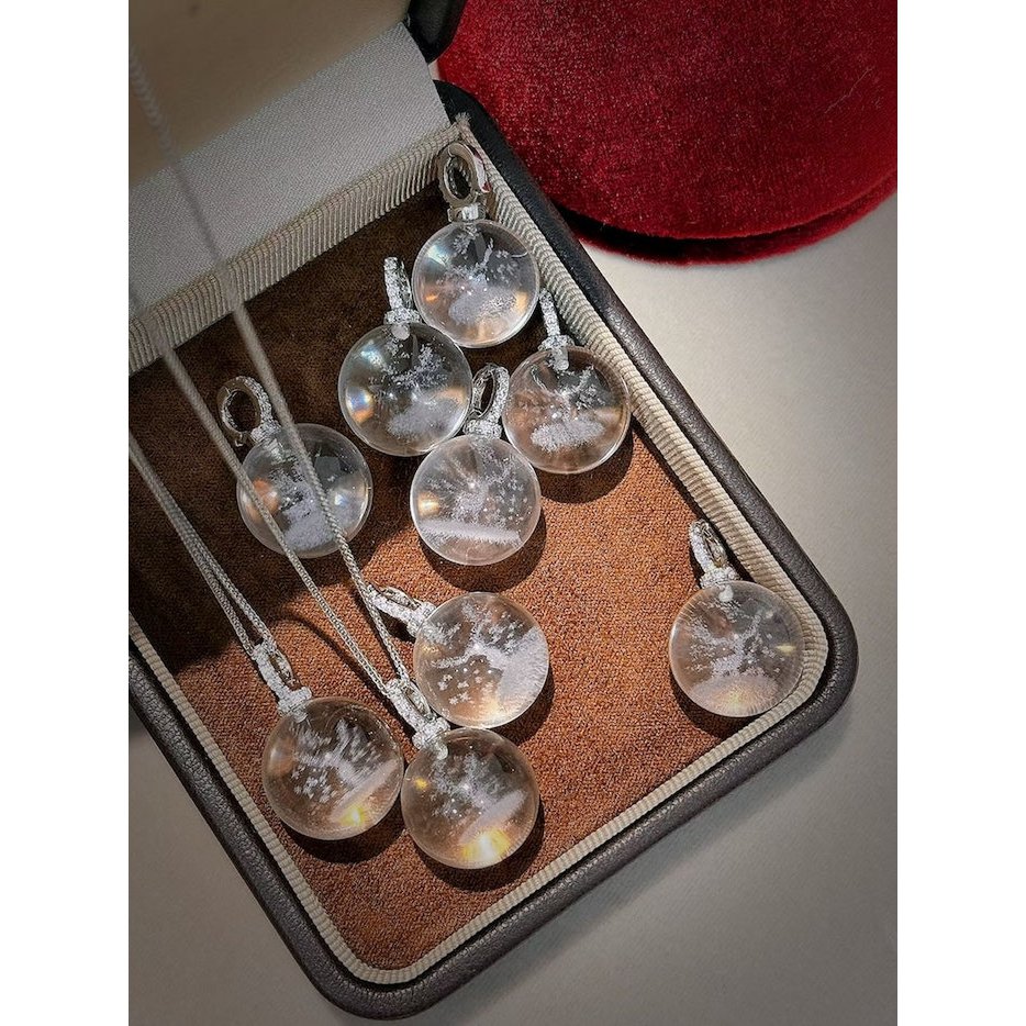 Helder kwarts rendieren ketting