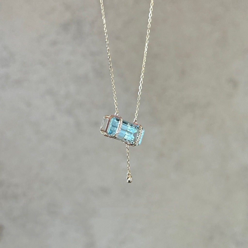 Sky Blue Ice Sugar Bar ketting