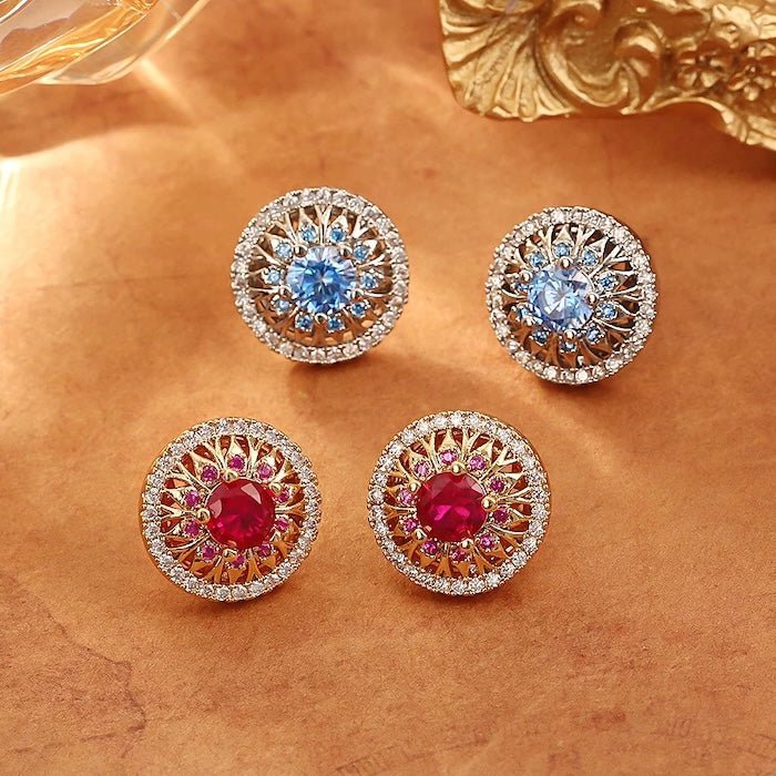 Vintage stijl Halo Crystal Stud Oorbellen