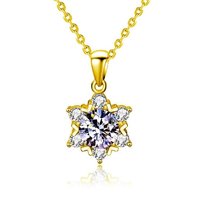 Luxe 1CT Moissanite Sneeuwvlok ketting