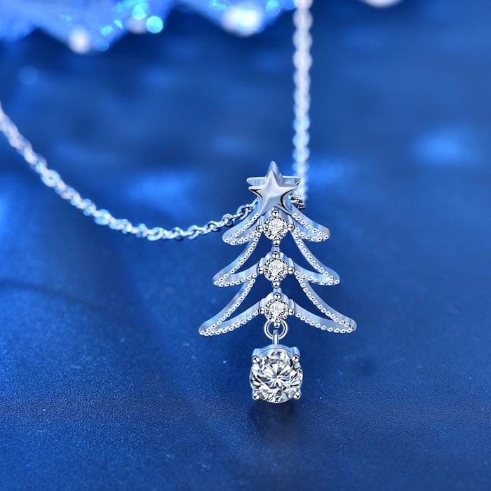 Moissanite kerstboom ketting