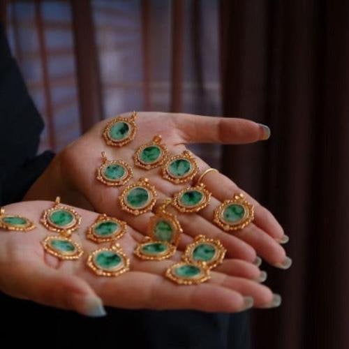Koninklijke Jade medaillon ketting