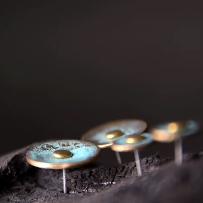 Uniek ontwerp Bronze Patina -oorbellen