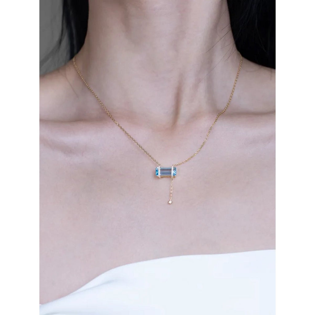 Sky Blue Ice Sugar Bar ketting