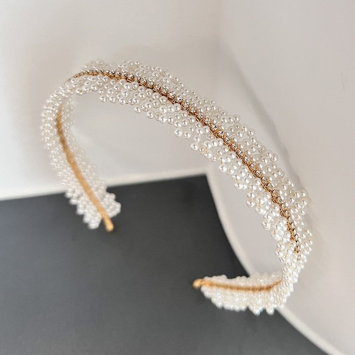Handgemaakte delicate parels hoofdband