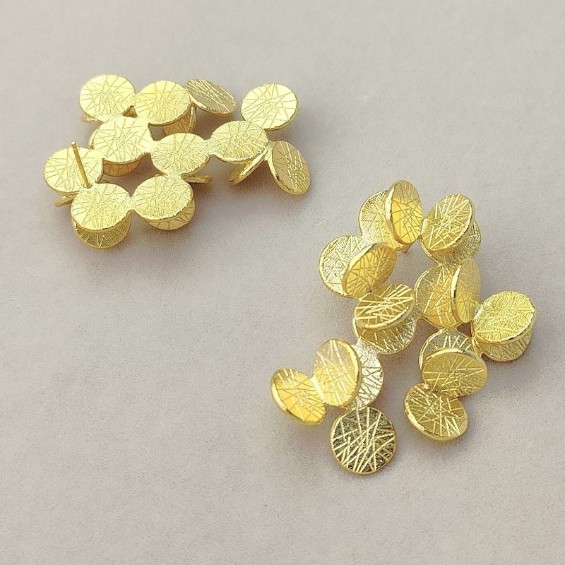 Gouden bloemblaadje boeket oorbellen