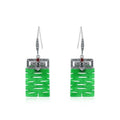 Dubbel geluk Jade drop oorbellen