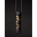 Zwarte sandaalhout bronzen lijn hanger