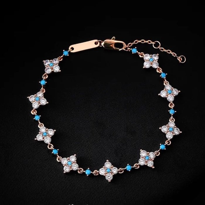 Turquoise klaver Sparkle armband