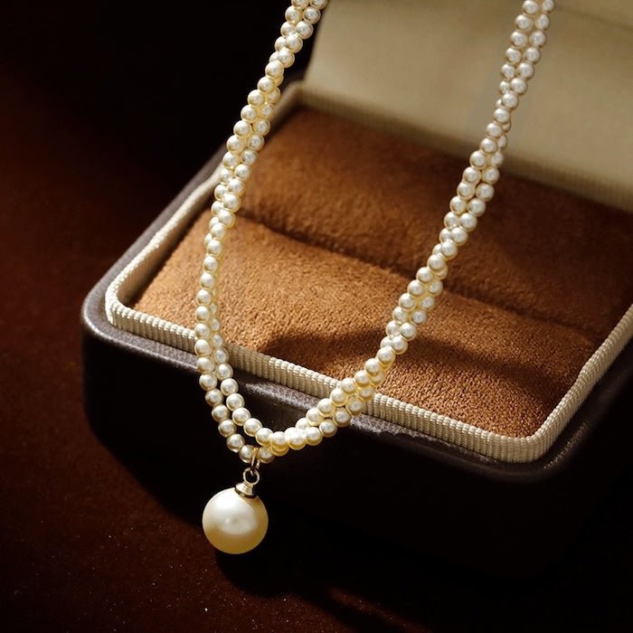 Dubbele streng parel kralen ketting