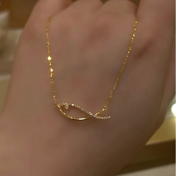 Oogverblindende vis goud vermeil ketting