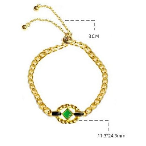 Luxe Schakelarmband met Groene Onyx
