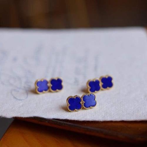Lucky Clover Lapis Lazuli oorstekers