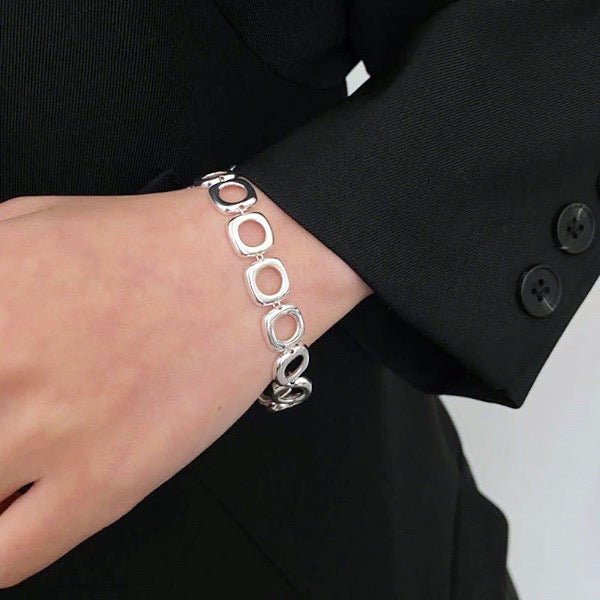 Gedurfde vierkante frame-schakels armband-OT-gesp