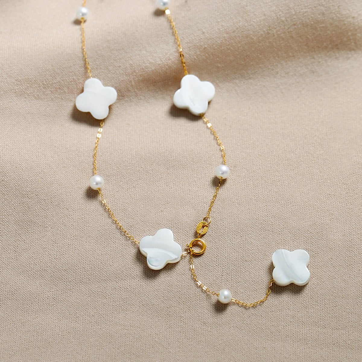 Dikke parelketting armbandenset