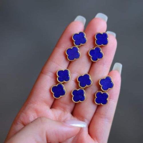 Lucky Clover Lapis Lazuli oorstekers
