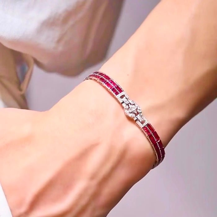 Elegante Ruby Line verstelbare armband