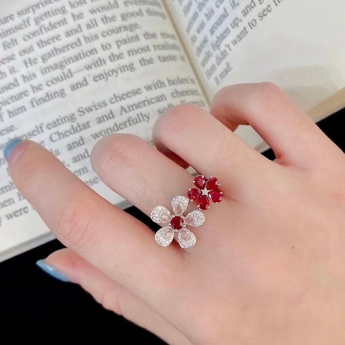 Ruby pruimenbloesem cocktailring