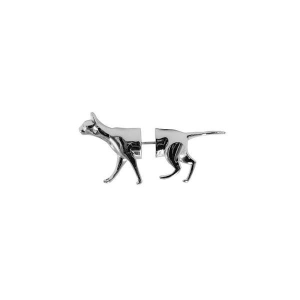 Grillige kat & hond voorkant achterkant oorbel