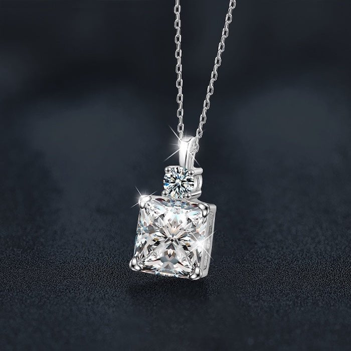 Prinses gesneden Moissanite hanger ketting