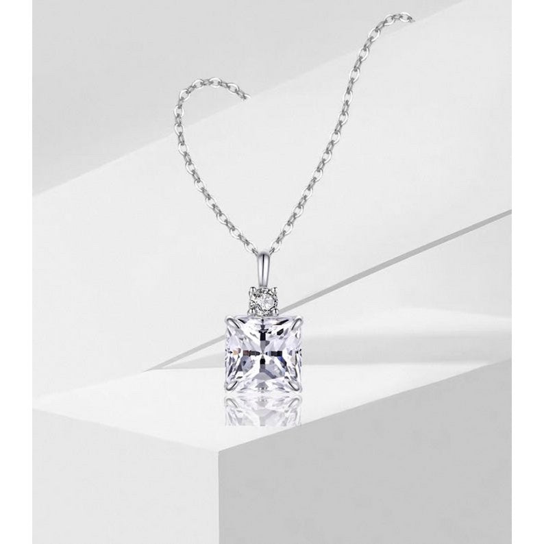Prinses gesneden Moissanite hanger ketting