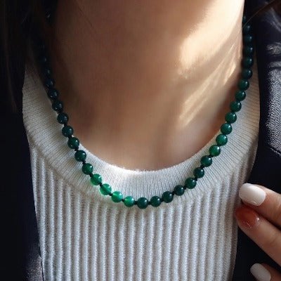 Tijdloze groene Aventurijn kralen ketting