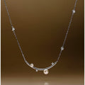 Sterling Silver Starry Pearl en Crystal Necklace