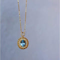 Heirloom blauwe topaas hanger ketting
