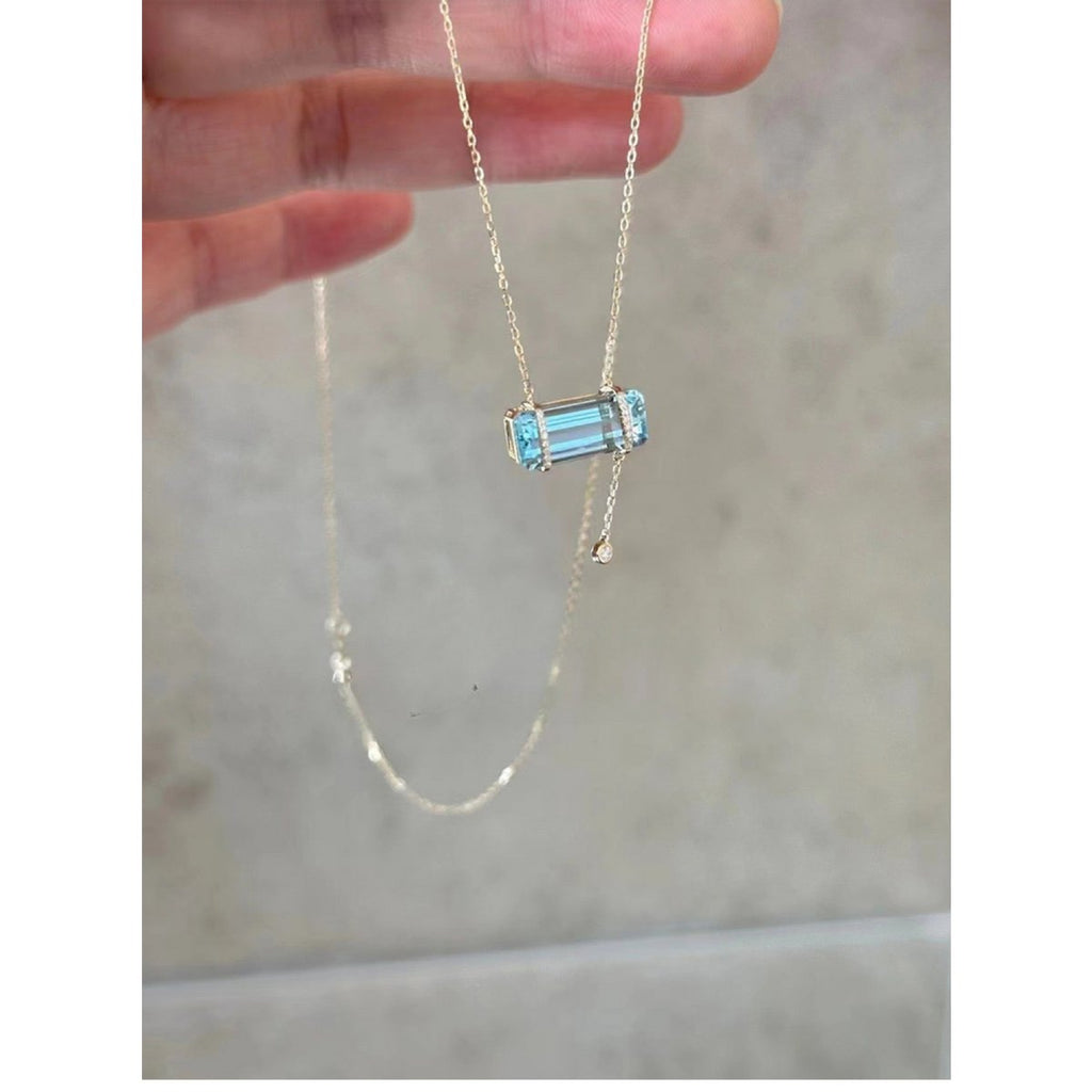 Sky Blue Ice Sugar Bar ketting