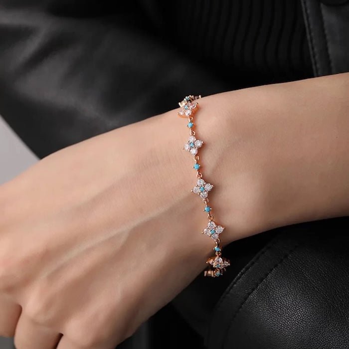 Turquoise klaver Sparkle armband